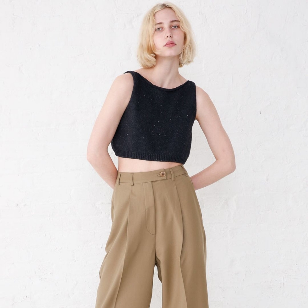 Cordera Heather Cotton Top in Black